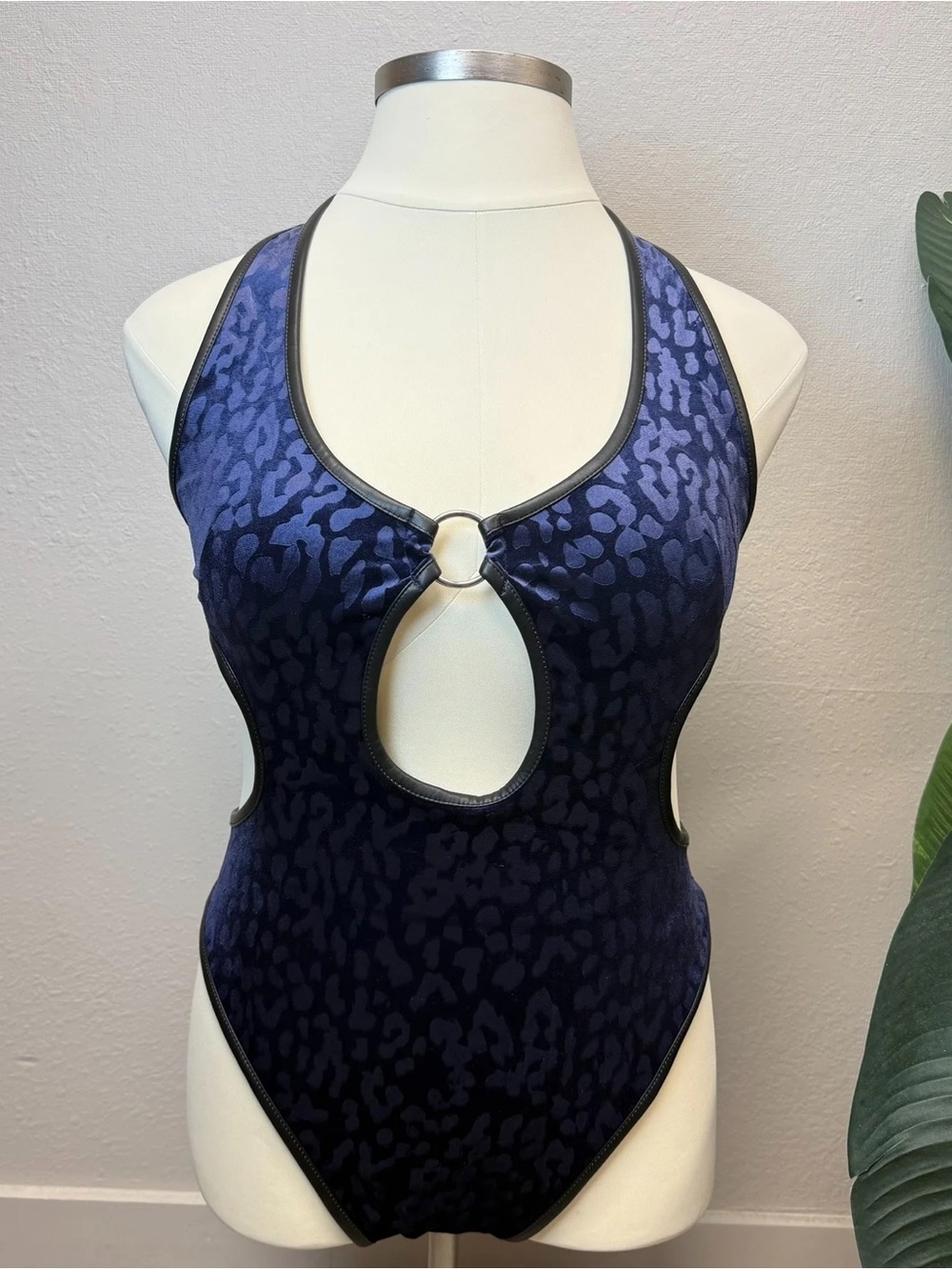 NEW! KILLSTAR Purple Leopard Print Velvet Halter Bodysuit - Size 3X